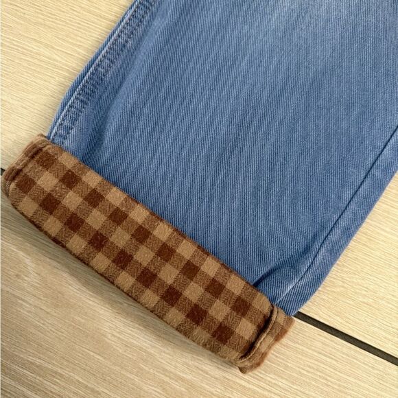 Brand new kids size 8 Gucci Blue Relaxed Fit Jeans with Plaid Cuff - Picture 2 of 8